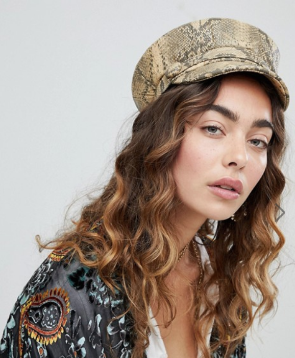 taylor swift reputation tour outfit ideas snake print baker boy hat asos