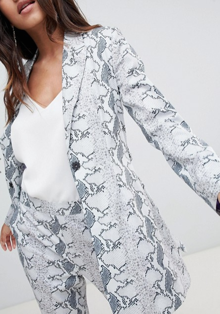 taylor swift reputation tour outfit ideas Unique 21 Longline Blazer In Snake Print Two-Piece asos