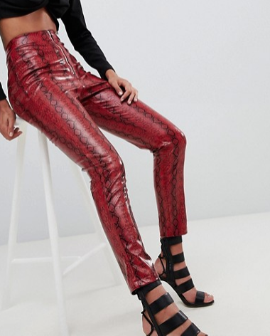 taylor swift reputation tour outfit ideas Lasula high waist PANTS in red snake print asos
