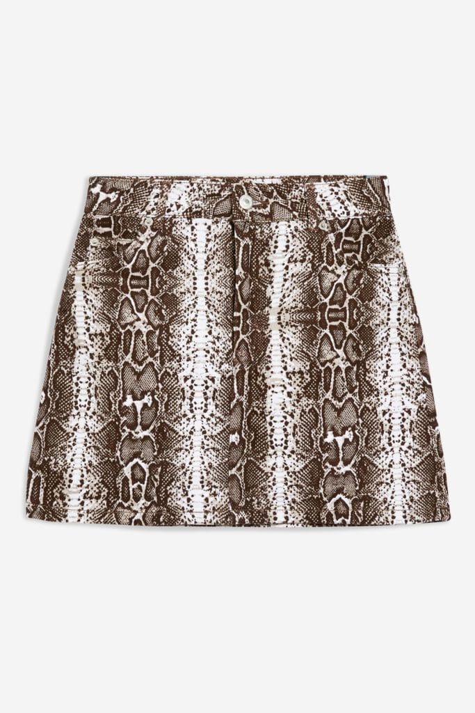 taylor swift reputation tour outfit ideas topshop snake print denim skirt